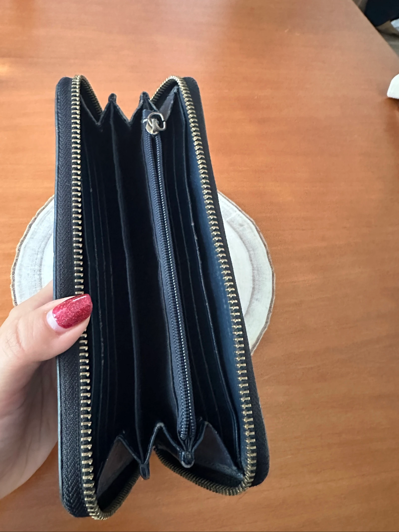 Carteira / Porta-moedas Tommy Hilfiger Preto/Azul - Zip Around Saffiano – photo 2